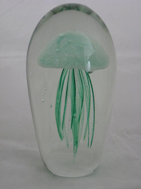 CASSDRAND Glass Jellyfish Paperweight 6" Green Color (Glow in Dark) - Jelly Fish