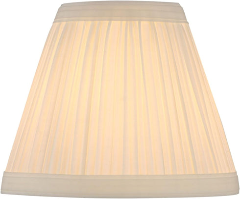Aspen Creative 33121-2 3" 6" 5" 2 Pack Small Pleated Empire Shape Chandelier Clip-On Lamp Shade, Off White, Top x