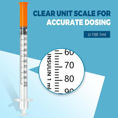1ml/cc 31G 5/16" 8mm, Package 100 Pack Syring Lab Supplies Individual