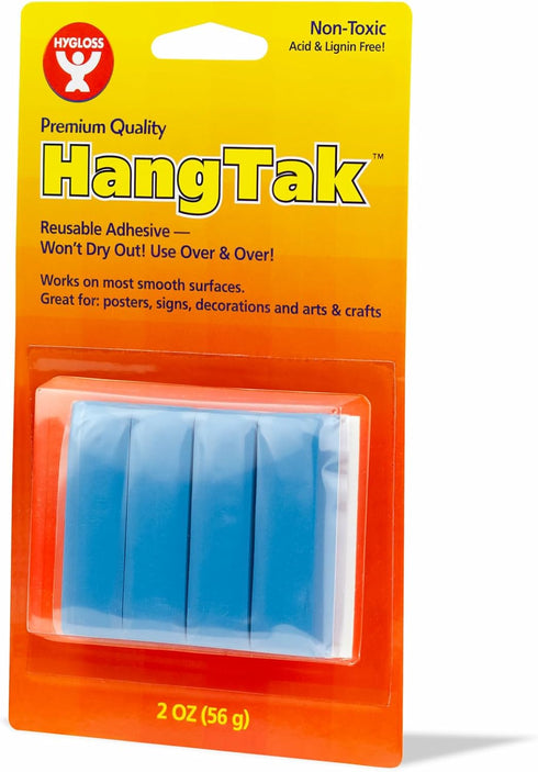 Hygloss Blue HangTak Putty, 24 oz. Removable & Reusable Poster Mounting Putty for Home, Classroom & Office Use