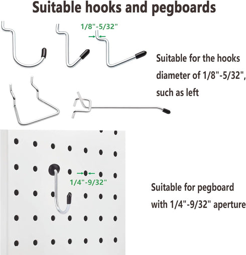 Pegboard Hook Locks, 60PCS, for Stopping Hooks from Falling Off, Black