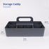 BLUE GINKGO Multipurpose Caddy Organizer, Stackable Plastic Caddy with Handle for Desk, Makeup, Classroom, Grey