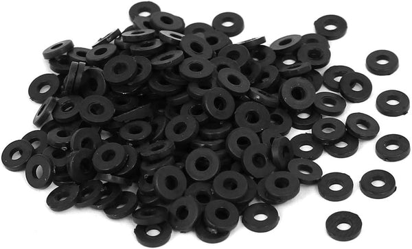 uxcell M2 x 5mm x 1mm Nylon Flat Insulating Washers, Gaskets, Spacers Fastener for Faucet Pipe Water Hose, Black, 200PCS