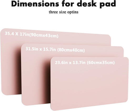 YSAGi Double-Sided Desk Pad - 35.4"x17" Leather Desk Mat, Eco Cork Desk Pad Protector for Office/Home (Pink)