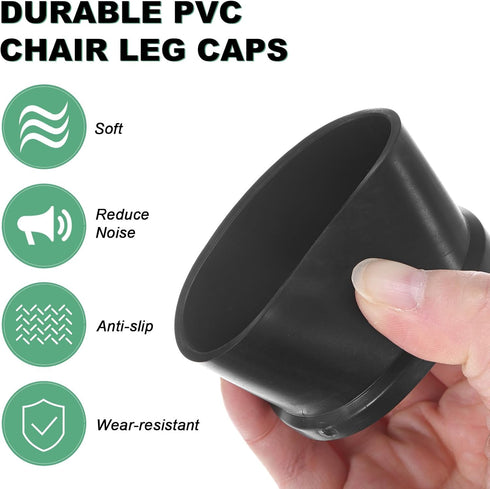 8-Pack 2 Inch(50mm) M METERXITY Chair Leg Caps, PVC Chair Leg Floor Protectors for Folding Chairs/Metal