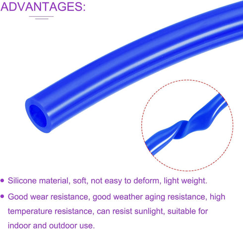 DMiotech 1/4"(6mm) ID 3/8"(10mm) OD 10 Feet Blue Silicone Tube for Water Air Pump
