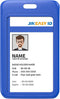 JINEASY 2 Pack Royal Blue Hard Plastic Vertical ID Badge Holder for Lanyard