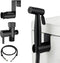 Matte Black Handheld Bidet Sprayer for Toilet, Solid Brass T-Valve & Stainless