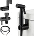 Matte Black Handheld Bidet Sprayer for Toilet, Solid Brass T-Valve & Stainless