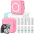 HUIJUTCHEN Inkless Mini Thermal Pocket Printer, Wireless Mini Sticker Printer with 10 Rolls