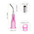 300pcs Blunt Tip Dispensing Needles, 18 Gauge 45 Degrees Bent Dispensing Tips 0.5" End Angled Dispenser Needle with Luer Elbow Blunt Needle for Oil or Glue Applicator, Pink