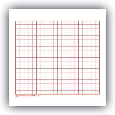 Geyer Instructional Products Graphing Post-It Notes, 20x20 Squares, 4 Packs of 100 Sheets, 400 Total