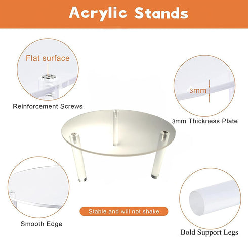 ZHIVEZEN 7.87 Inch Drink Dispenser Stand,Clear Acrylic Stands,Fit Max Diameter of Glass Drink Dispenser,Water Dispenser