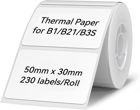 NIIMBOT Labels for B1/B21/B3S Label Printer, 2" x 1.18" Waterproof Sticker Paper, 1 Roll of 230pcs