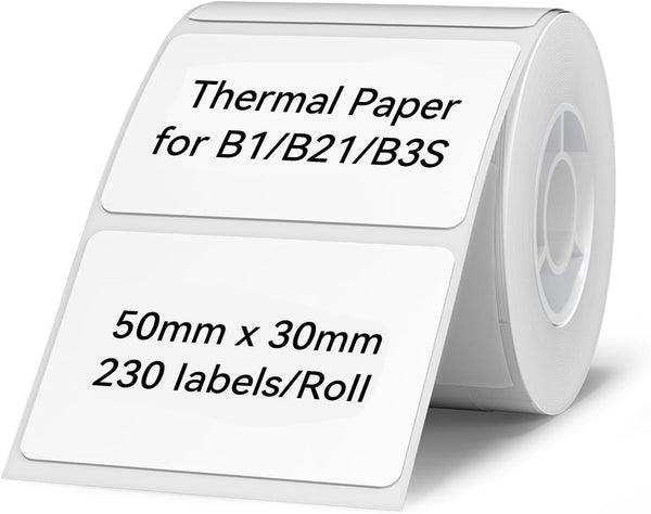 NIIMBOT Labels for B1/B21/B3S Label Printer, 2" x 1.18" Waterproof Sticker Paper, 1 Roll of 230pcs