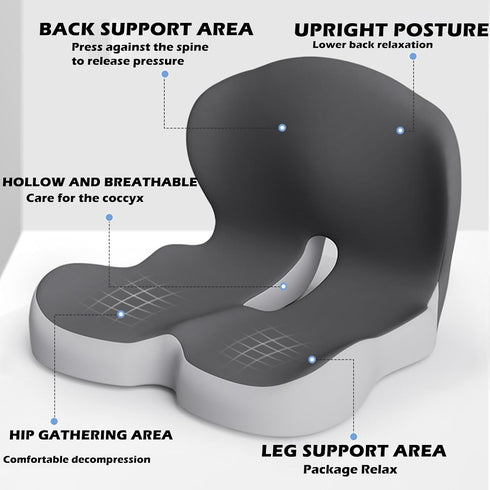 Generic Back and Seat Memory Foam L-Shaped Seat Cushion,Car Integrated Seat Cushions,Soothing Cushion, Ergonomic Design