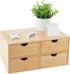 Bamboo Desk Organizer with 4 Drawers for Makeup Storage, Tabletop Organization Box for Home Office (No Assembly