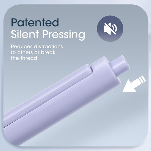 WRITECH 0.5mm Gel Pens, 8ct Silent Retractable Pens for Journaling, Drawing, and Writing, No Smear or Bleed