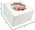 12 12 6 Inches, 10 Count Global Sugar Art Auto-Popup Extra Deep Square Cake Box with Window, White x x