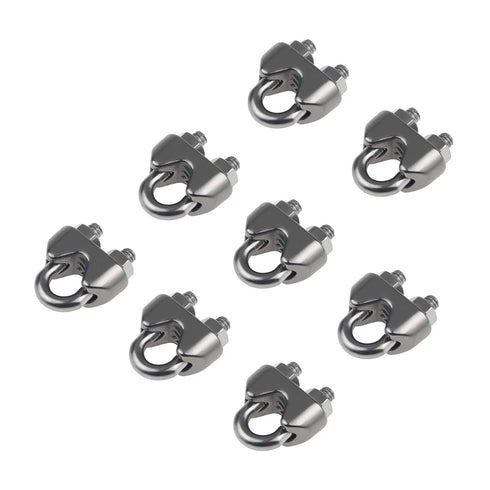 20PCS 1/8 Inch M3 Stainless Steel Wire Rope Cable Clip Clamp
