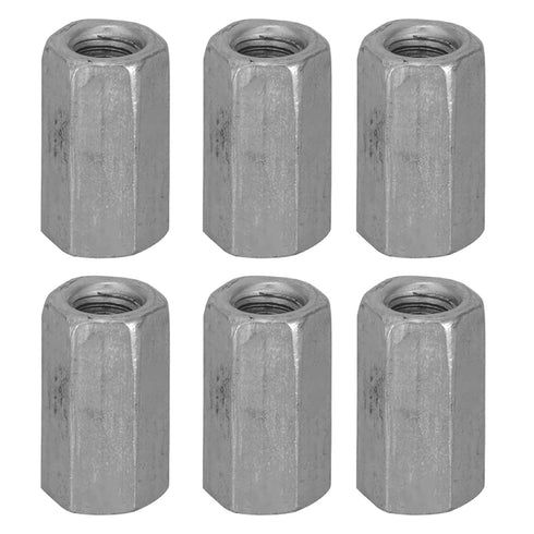 M6 Straight Fitting Nut Coupling, Hex Zinc Plated, 10pcs (M6 X18mm)