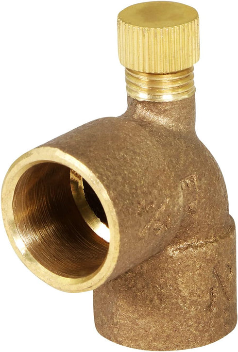 Supply Giant DDEM0120 1/2" Cast Brass 90 Degree Elbow with Sweat Connects and Drain Caps