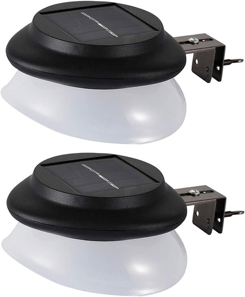 Solar Gutter Lights Outdoor, 9 LED, Super Bright, Waterproof Security Lights for Garden, Wall, Yard, Deck