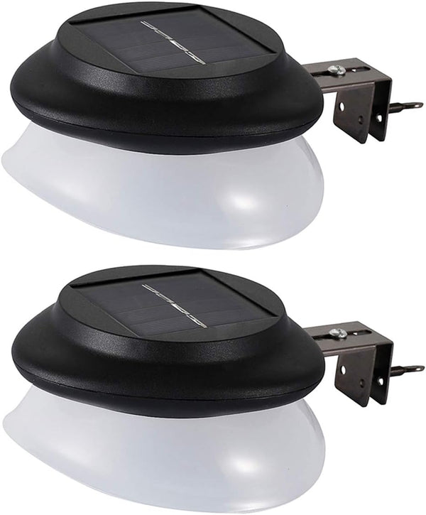 Solar Gutter Lights Outdoor, 9 LED, Super Bright, Waterproof Security Lights for Garden, Wall, Yard, Deck