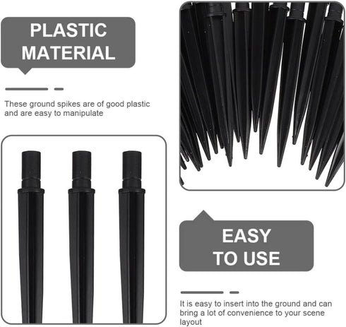 YARDWE Solar Light Stakes, 25 Pcs Plastic Ground Spikes, Flood Light Ground Stake Replacement for Yard Outdoor
