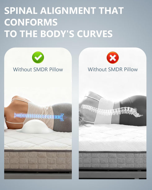 SMDR Ergonomic Lumbar Support Pillow, Dual-Wing Memory Foam Back Cushion for Lower Back Pain Relief & Posture Support