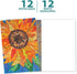 Tree-Free Greetings Vibrant Sunflower All Occasion Cards - 12 Recycled 4x6 Notecards & White Envelopes