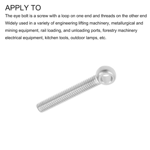 METALLIXITY Shoulder Swing Lifting Bolt (M6x40mm) – 10Pcs, 304 Stainless Steel Eye Bolts for Home Renovation, Fasteners