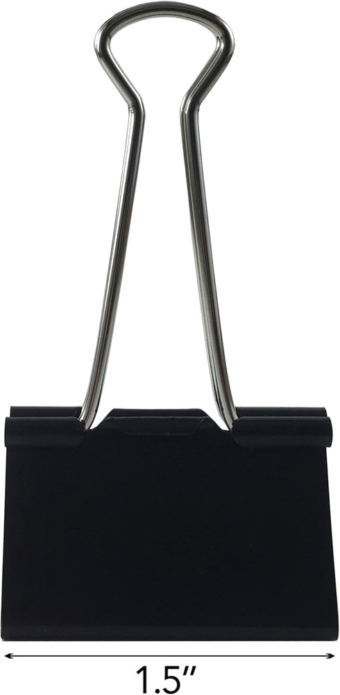 Binder Clips Large 1.5-Inch Black (48-Pack) by Clipco