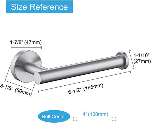 Toilet Paper Holder SUS304 Stainless Steel Round Size Brushed Nickel 2 Pack by TASTOS