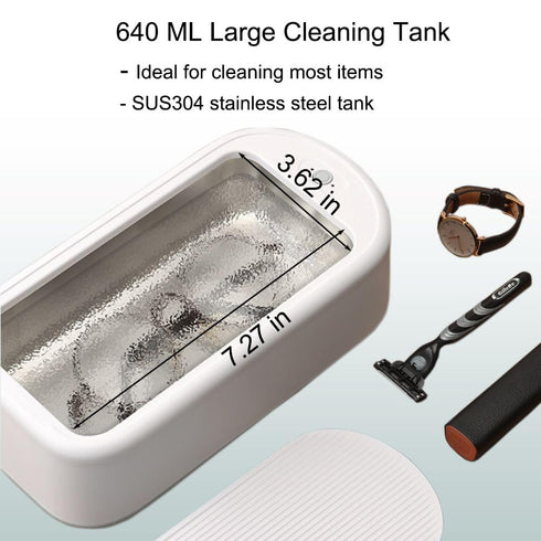 640ML 48KHz Ultrasonic Glasses Cleaner Ultrasonic Jewelry Cleaner for All Jewelry Ring Gold Silver Cleaner Powerful