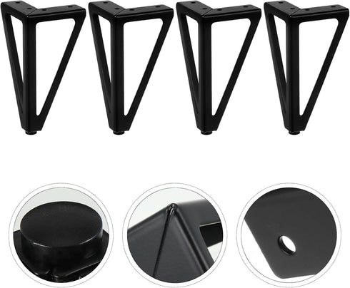 4pcs 15cm ARTIBETTER Black Iron Furniture Legs Cabinet Legs Sofa Bed Metal Support Feet for Tv Stand Coffee Table Sofa