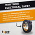 WOD ETC766MS Black Electrical Tape, 4 inch x 66 ft, UL/CSA/CE Listed, Rated up to 600V and 176°F