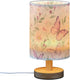 ALAZA Bedside Table Lamp for Bedroom Purple Butterfly Floral Nightstand LED Light Lamps with USB Port Linen Fabric