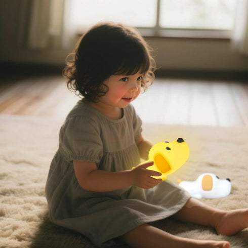 Dimmable Cute Dog Night Light, with Soft Silicon Dog Light, Kindergarten Kawaii Light, Rechargeable Touch Night Light