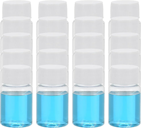 PATIKIL 20 Pcs 20ml PET Wide Mouth Reagent Bottles with Screw Cap for Lab Liquid Storage