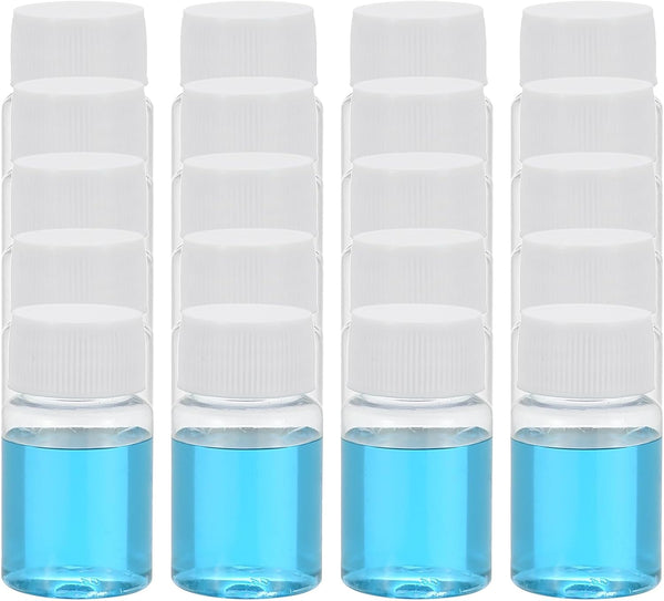 PATIKIL 20 Pcs 20ml PET Wide Mouth Reagent Bottles with Screw Cap for Lab Liquid Storage