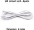 T5 T8 Extension Cords, 10 ft 3 Meter Connector Cord, 3-Prong Extended Power Cable for Integrated LED Tube Light, Single LED Shop Garage Light Fixture, Under Cabinet Lights Pack of 2