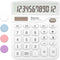 White Calculator, Basic Office Calculator with 12 Digit Large LCD Display, Sensitive Button for White Office Supplies