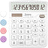 White Calculator, Basic Office Calculator with 12 Digit Large LCD Display, Sensitive Button for White Office Supplies