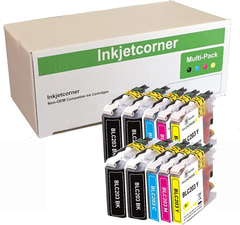 Inkjetcorner Compatible Ink Cartridges Replacement for LC203 LC203XL (10-Pack) for MFC-J460DW MFC-J480DW