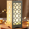 9" Tall LED Table Lamp with Flower Shaped Carving (Battery & USB