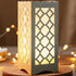 9" Tall LED Table Lamp with Flower Shaped Carving (Battery & USB