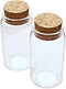 2pcs Empty Clear Glass Bottles, Vials with Cork Stopper, 47mm Bottle Diameter (47x90x33mm 100ml)