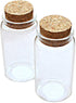 2pcs Empty Clear Glass Bottles, Vials with Cork Stopper, 47mm Bottle Diameter (47x90x33mm 100ml)