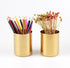 MEI YI TIAN Gold Pen Holder, Glossy Stainless Steel Pencil Cup for Home Office Desk Organizers
